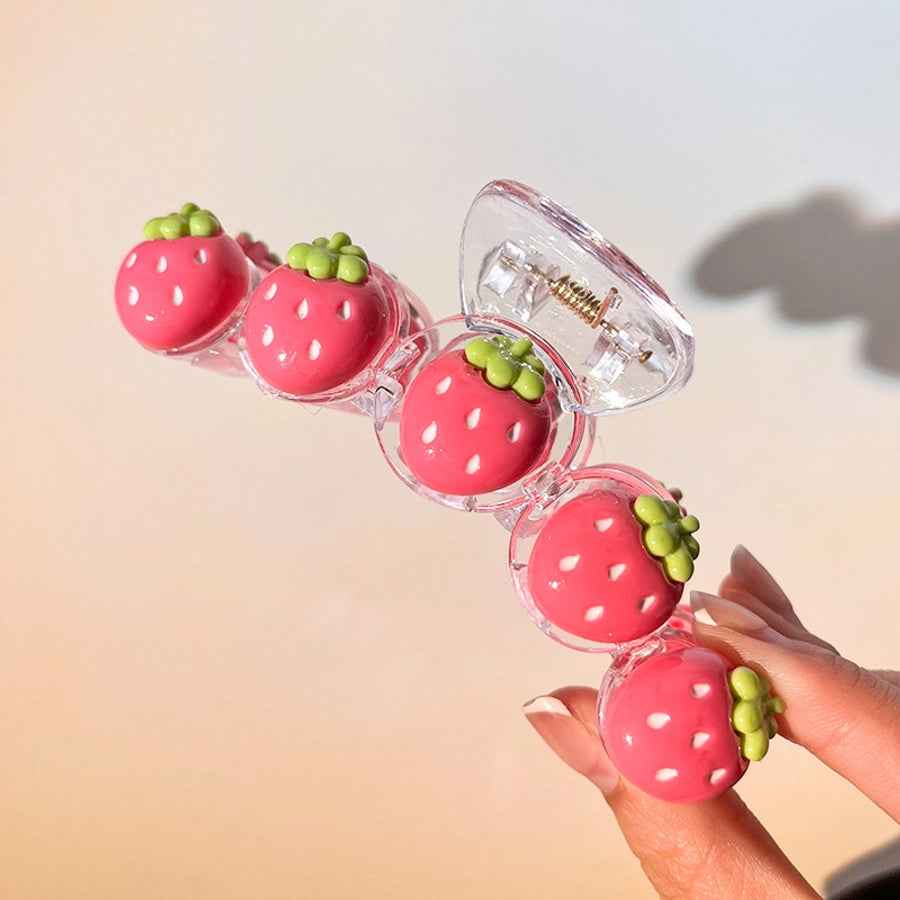 Women's Cartoon Style Peach Strawberry Plastic Resin Hair Claws