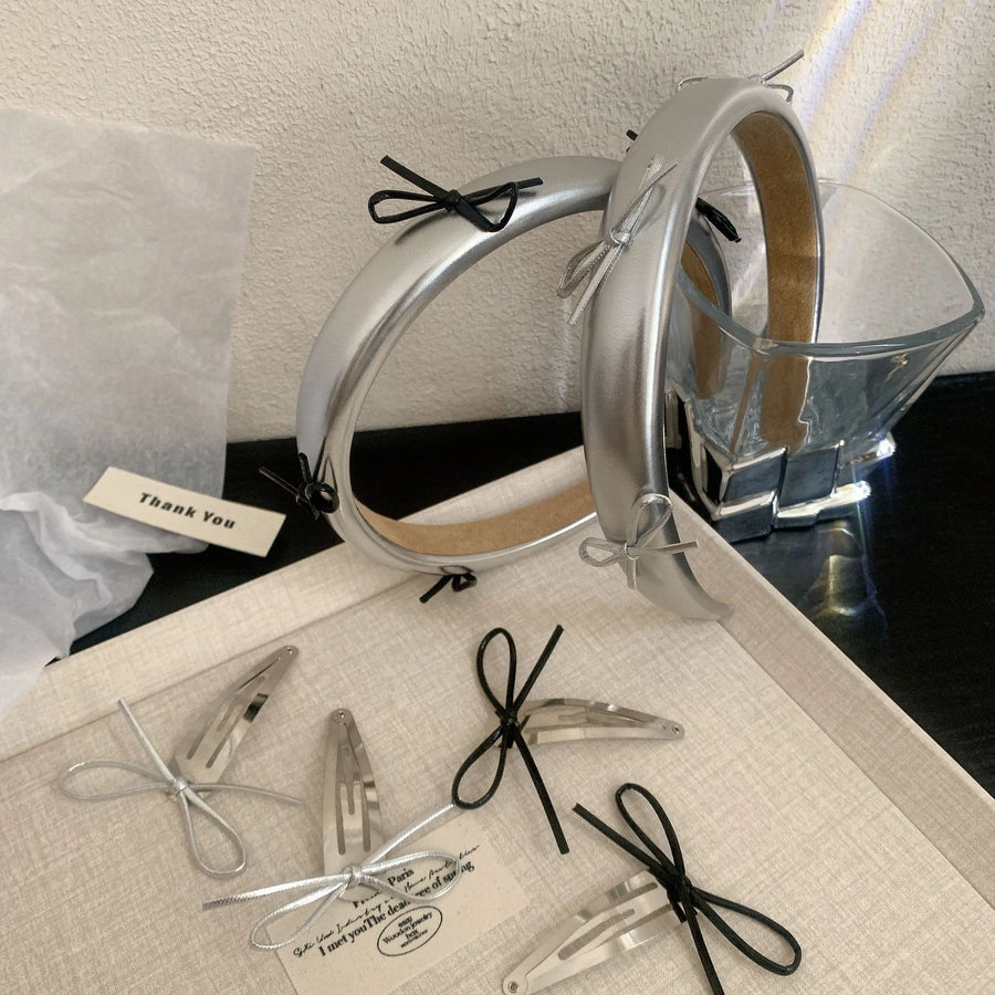 Women's Sweet Simple Style Bow Knot Leather Hair Clip Hair Band