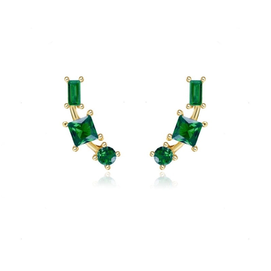 1 Pair Casual Elegant Geometric Copper Zircon Drop Earrings Ear Studs