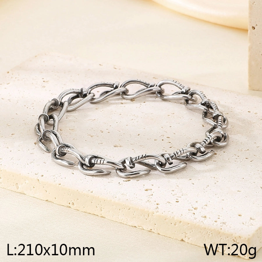 Vintage Style Geometric 304 Stainless Steel 18K Gold Plated Bracelets In Bulk