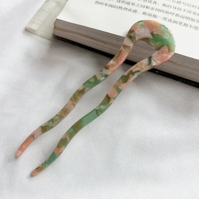 Women's Simple Style U Shape Leopard Acetic acid sheets Hairpin