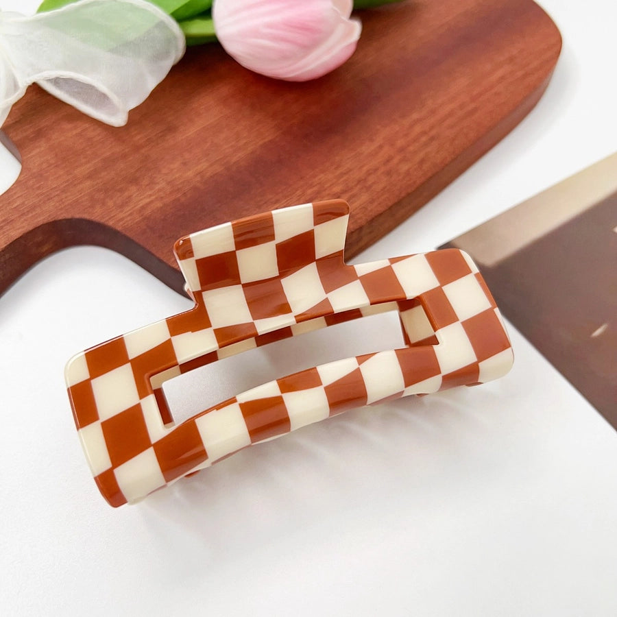 simple style lattice pvc hollow out hair claws