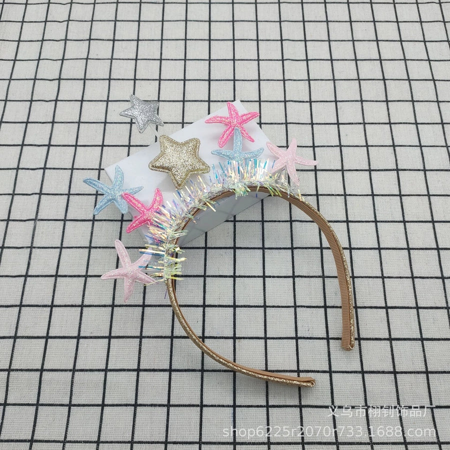 Step-in party headband sequined five-pointed star  hair accessories Festival children's hair accessories props