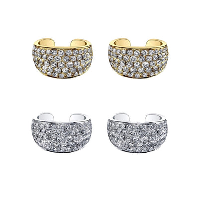 1 Pair IG Style Simple Style Geometric Inlay Copper Zircon Gold Plated Ear Cuffs