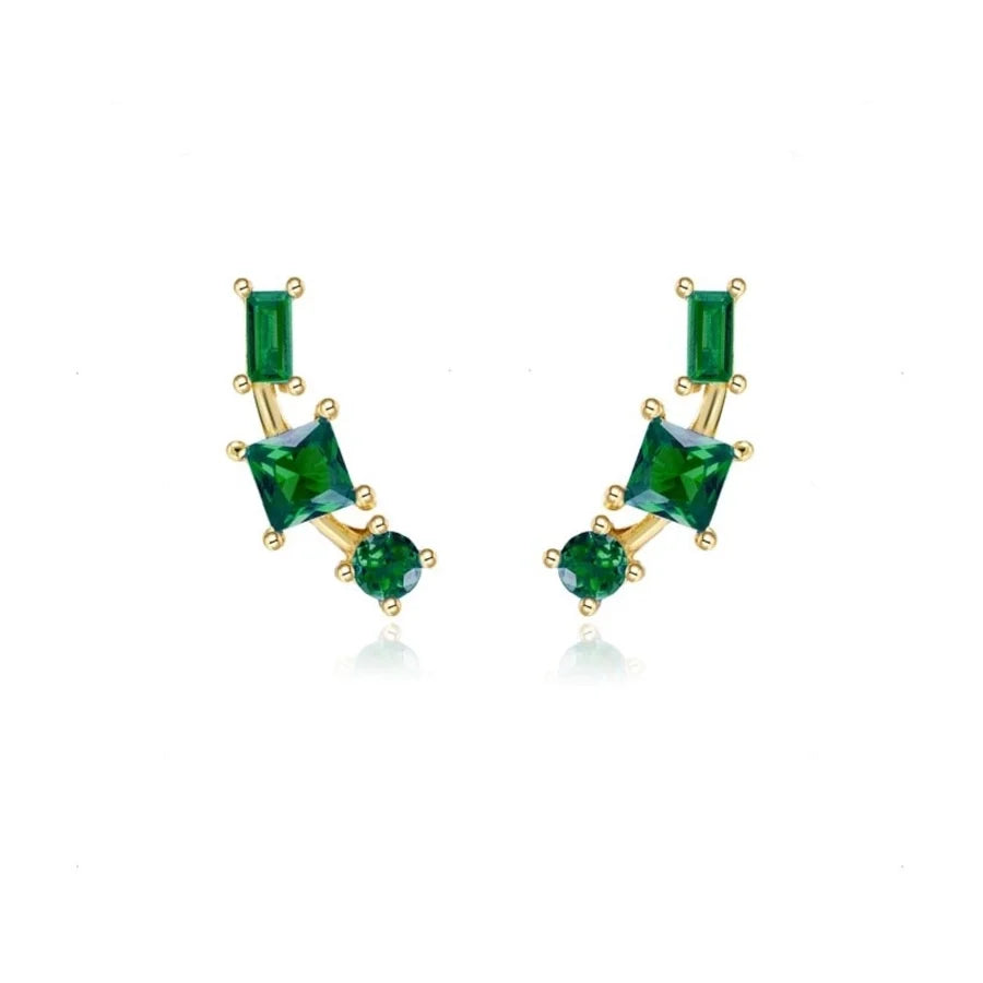 1 Pair Casual Elegant Geometric Copper Zircon Drop Earrings Ear Studs