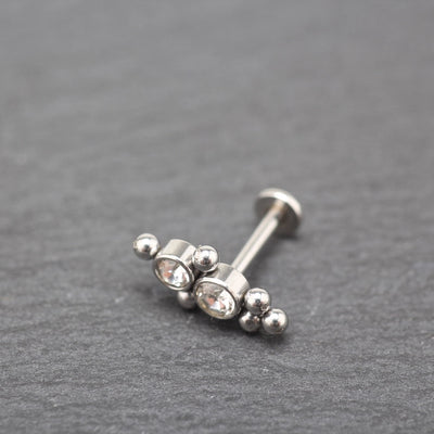 1 Piece Lip Rings Hip-Hop Rock Round Ball 304 Stainless Steel 316 Stainless Steel  Inlay Rhinestones 18K Gold Plated Lip Rings Ear Cartilage Rings & Studs