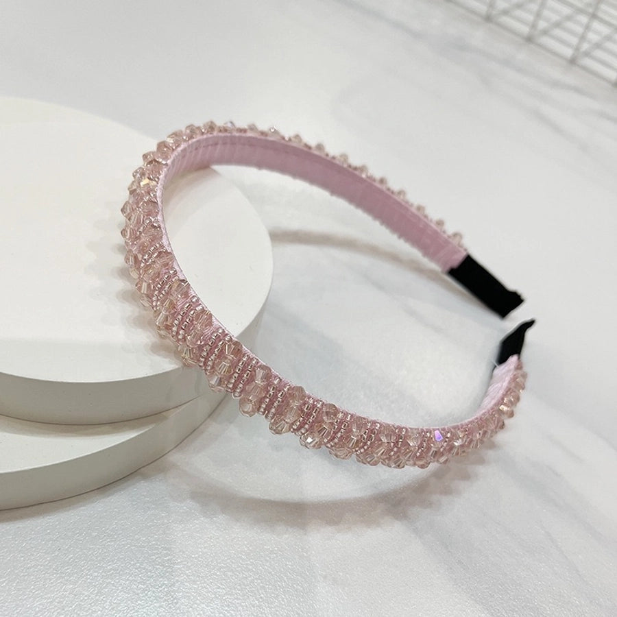 women's shiny solid color sponge hair band