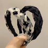 simple style flower bow knot twist cloth hair band