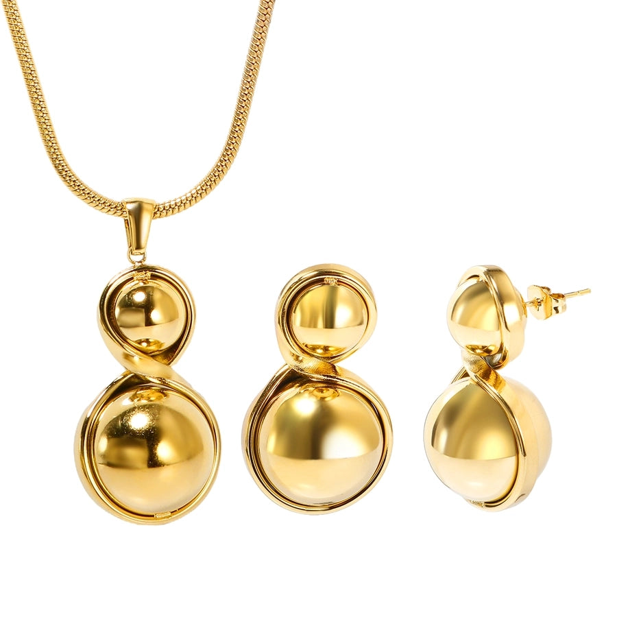 Jewelry Simple Style Classic Style Circle 304 Stainless Steel Jewelry Set