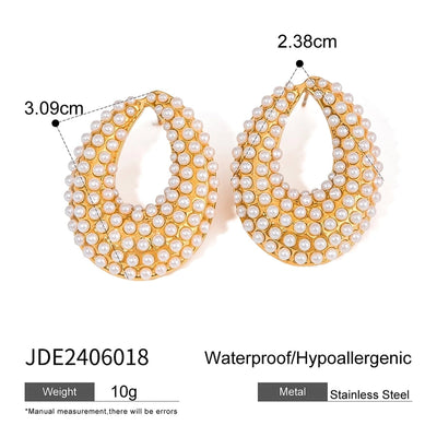 1 Pair Classic Style Water Droplets 304 Stainless Steel Ear Studs