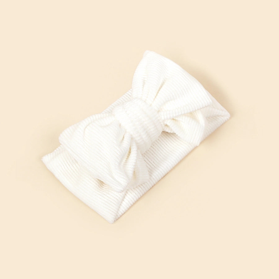 simple style solid color bow knot cloth hair band