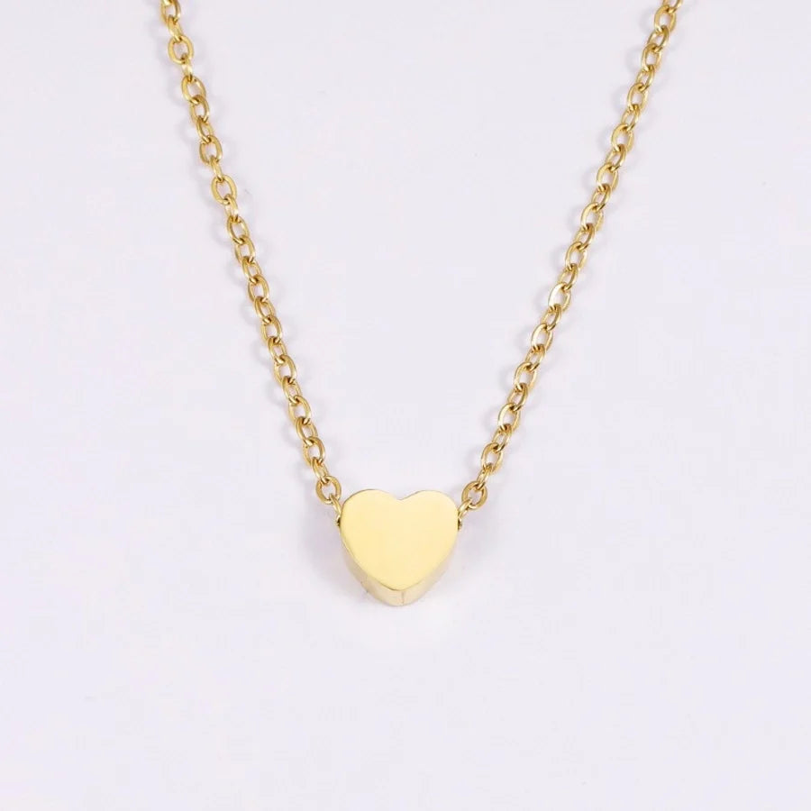 Jewelry IG Style Simple Style Commute Heart Shape 304 Stainless Steel 18K Gold Plated Plating Pendant Necklace
