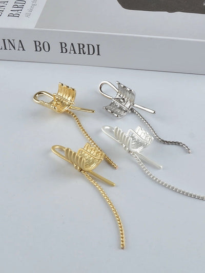 simple style solid color alloy plating hair tie