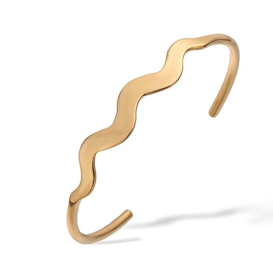 Retro Simple Style Commute Geometric 304 Stainless Steel Cuff Bracelets In Bulk