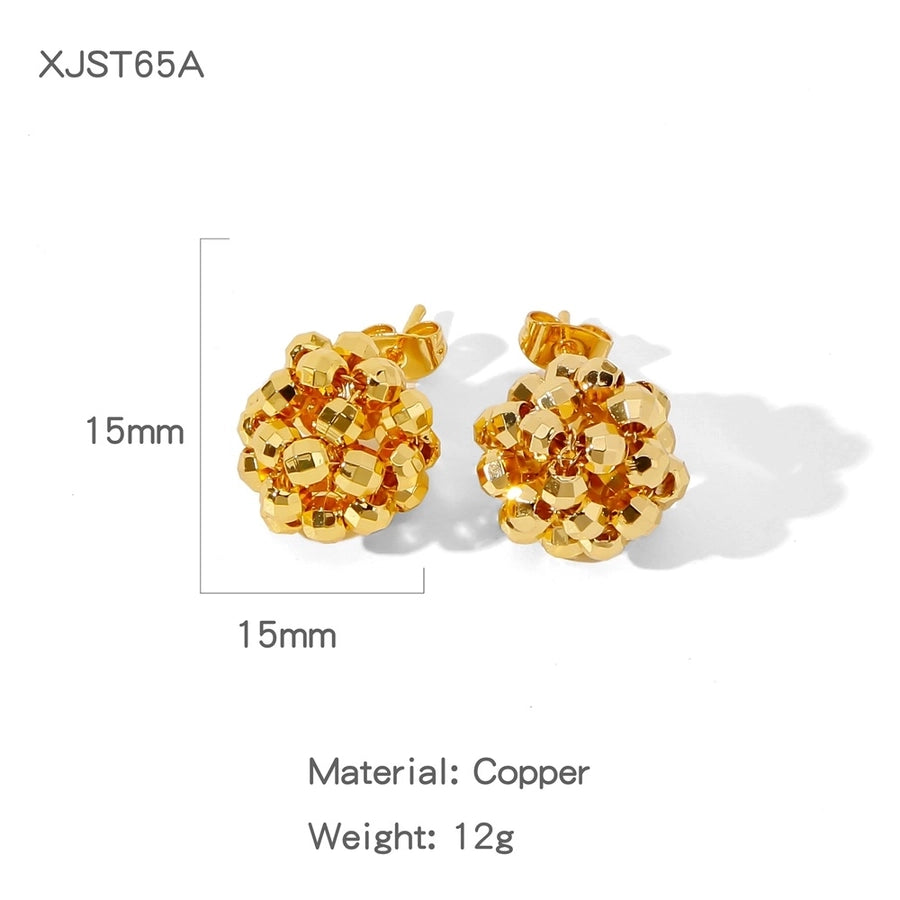 1 Pair Simple Style Solid Color Plating Copper Copper Earrings