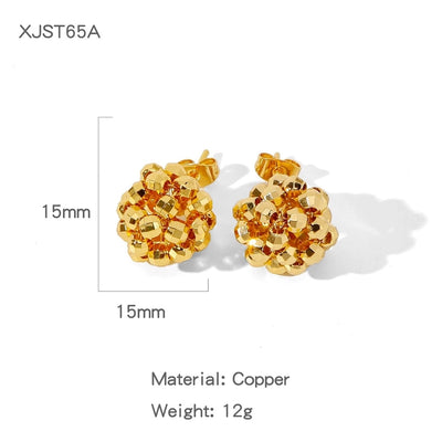 1 Pair Simple Style Solid Color Plating Copper Copper Earrings