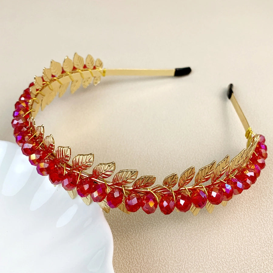 modern style solid color crystal handmade hair band