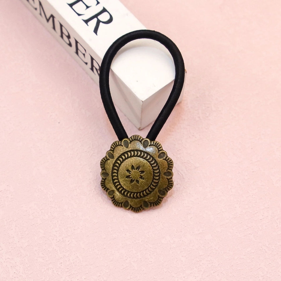 Women's Ethnic Style Color Block Cloth Metal Hair Tie