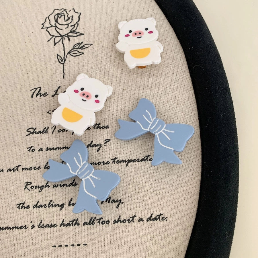 Women's Cute Animal Bow Knot Acetic acid sheets Hair Clip