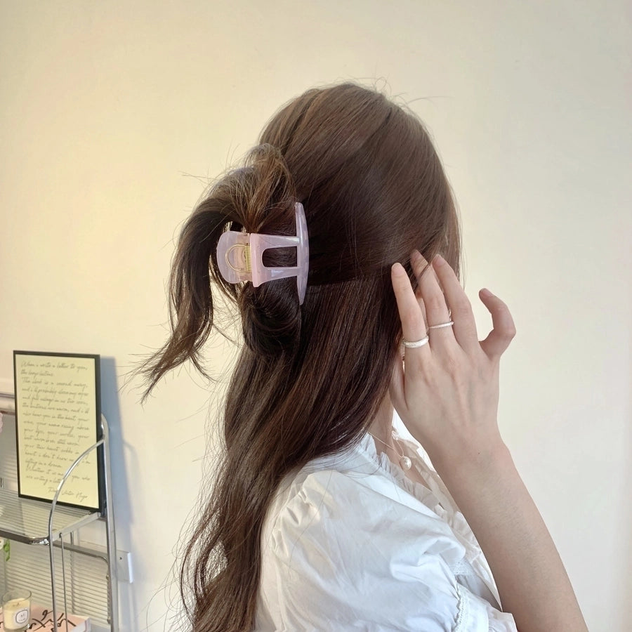 Women's Simple Style Top Hat Solid Color Plastic Hair Claws