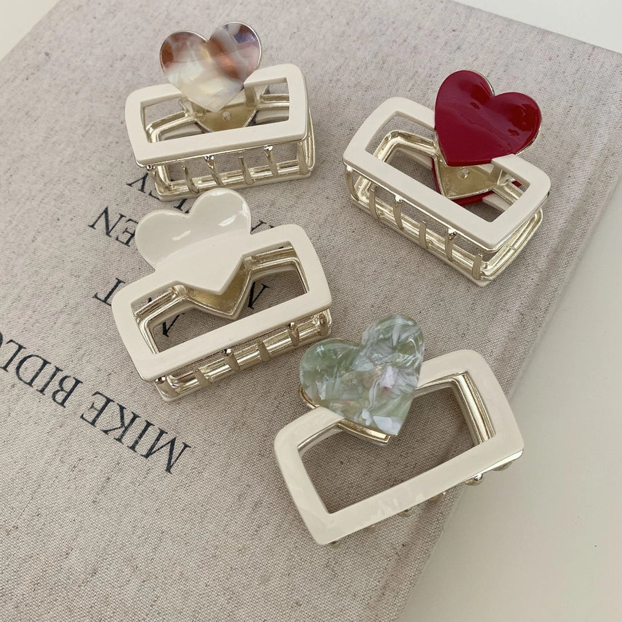 Women's Simple Style Classic Style Heart Shape Acetic acid sheets Hair Claws