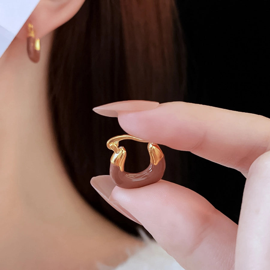 1 Pair Basic U Shape Plating Copper Earrings