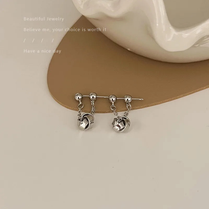 1 Pair Streetwear Geometric Heart Shape Plating Alloy Earrings