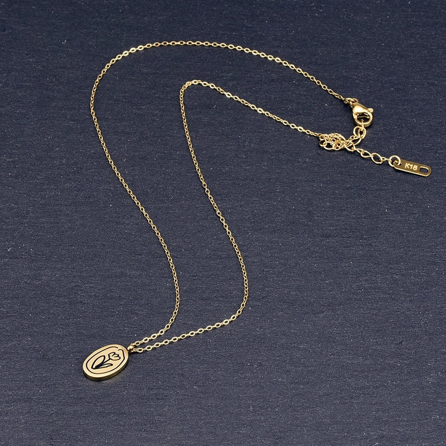 Jewelry Simple Style Flower 304 Stainless Steel Rhinestones 18K Gold Plated Plating Pendant Necklace