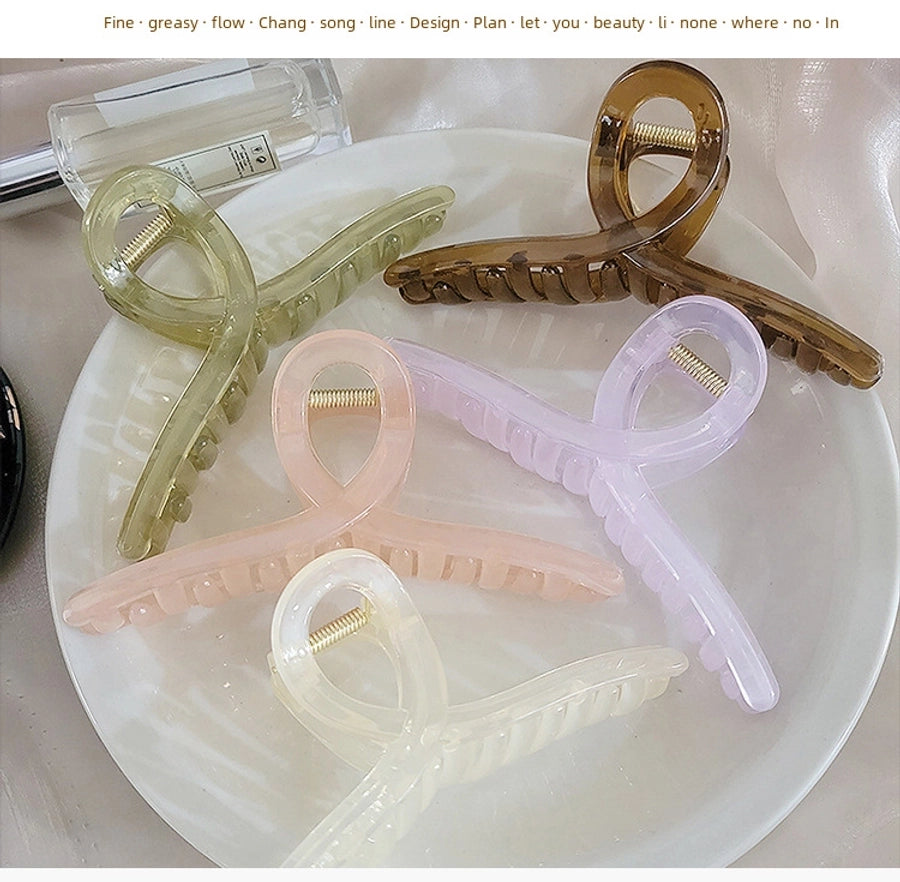 Korean-style Bright Face Non-scratch Disc Hair Clip Women's Large Frosted Elegant Shark Clip Back Head Hairpin Headwear Hair Clip