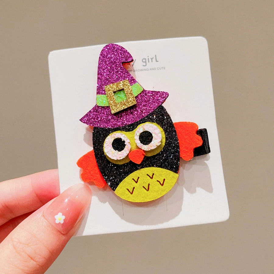 Halloween Cute Funny Women's Pumpkin Cat Bow Knot Hair Clip