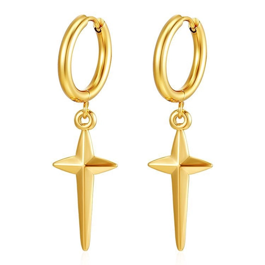 1 Pair Simple Style Star 304 Stainless Steel Drop Earrings