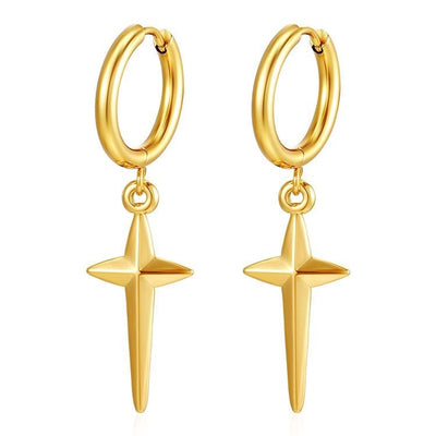 1 Pair Simple Style Star 304 Stainless Steel Drop Earrings