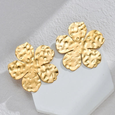 Jewelry Modern Style Classic Style Heart Shape Flower 304 Stainless Steel Plating Rings Earrings