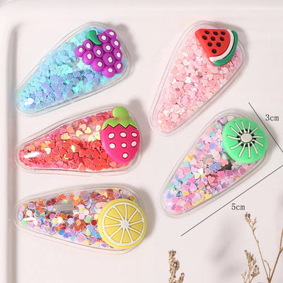 cute fruit sequin plastic hair clip 1 piece