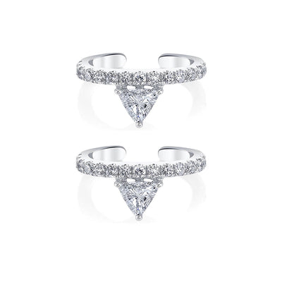 1 Pair Elegant Shiny Geometric Inlay Copper Zircon 24K Gold Plated Ear Cuffs