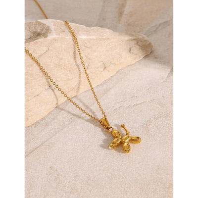 Jewelry Classic Style Balloon Dog Solid Color 304 Stainless Steel Pendant Necklace