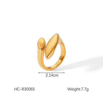 Jewelry IG Style Classic Style Irregular Geometric 304 Stainless Steel Titanium Steel 18K Gold Plated Open Rings