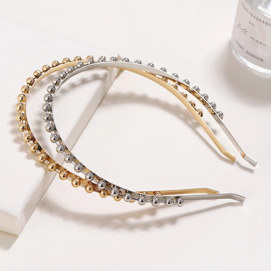 simple style solid color metal plating hair band