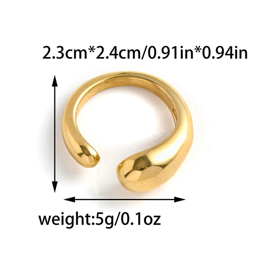 Jewelry Modern Style Simple Style Commute Geometric 304 Stainless Steel 14K Gold Plated Plating Open Rings