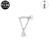 1 Piece Lip Rings Elegant Simple Style Artistic Geometric Pure Titanium Titanium Alloy Zircon 14K Gold Plated Silver Plated Lip Rings Ear Cartilage Rings & Studs