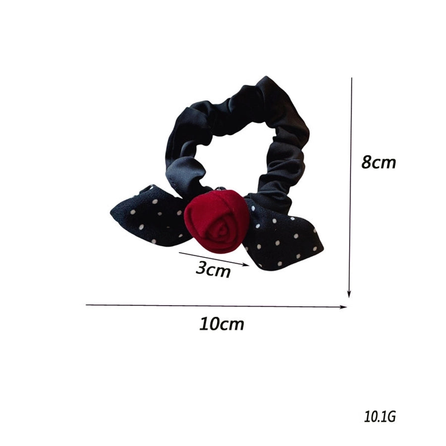 Women's Classic Style Polka Dots Bow Knot Cloth Flannel Printing Hair Tie