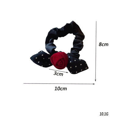 Women's Classic Style Polka Dots Bow Knot Cloth Flannel Printing Hair Tie