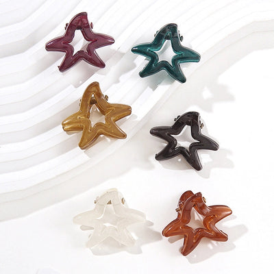 women's cute heart shape plastic hollow out hair clip