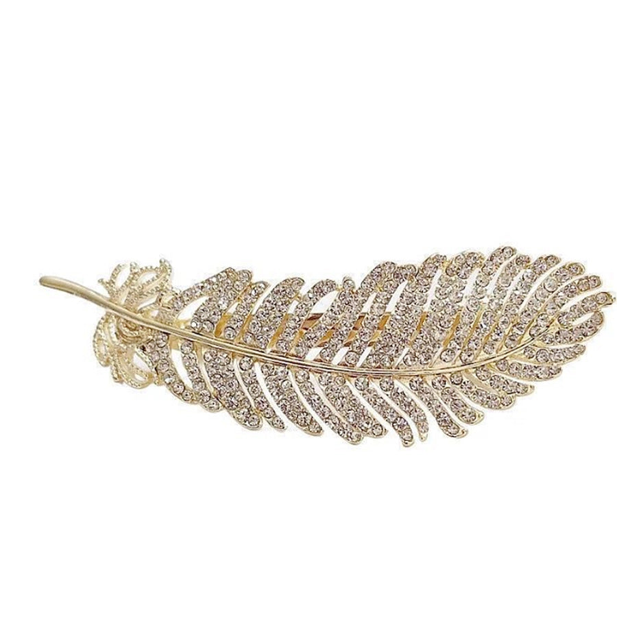 Women's Casual Simple Style Feather Alloy Inlay Rhinestones Hair Clip