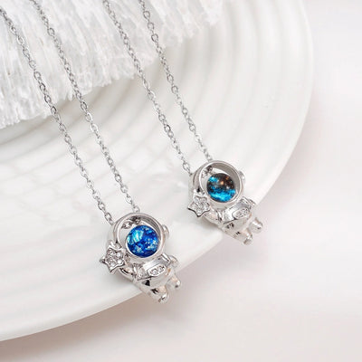 Jewelry Cute IG Style Astronaut Starry Sky 304 Stainless Steel Copper Necklace