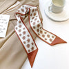 women's sweet letter plaid flower silk scarf printing hair band