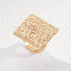 Exaggerated Square Alloy Plating Gold Plated Women's Open Rings