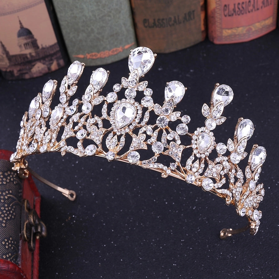 elegant water droplets alloy inlay zircon crown