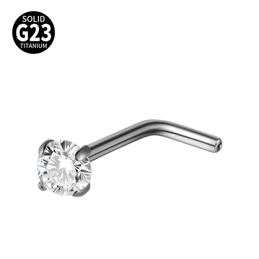 1 Piece Nose Rings & Studs Casual Vacation Round G23 Titanium Alloy Opal Zircon Nose Rings & Studs