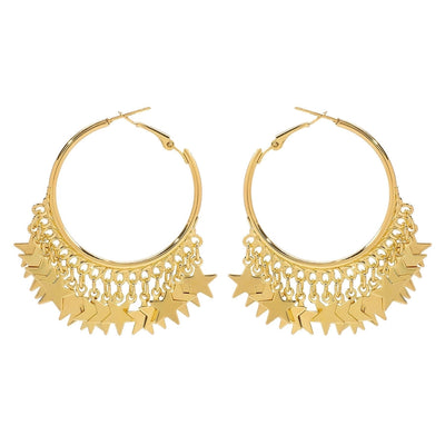 1 Pair Retro Round Star Heart Shape Plating Iron Gold Plated Earrings